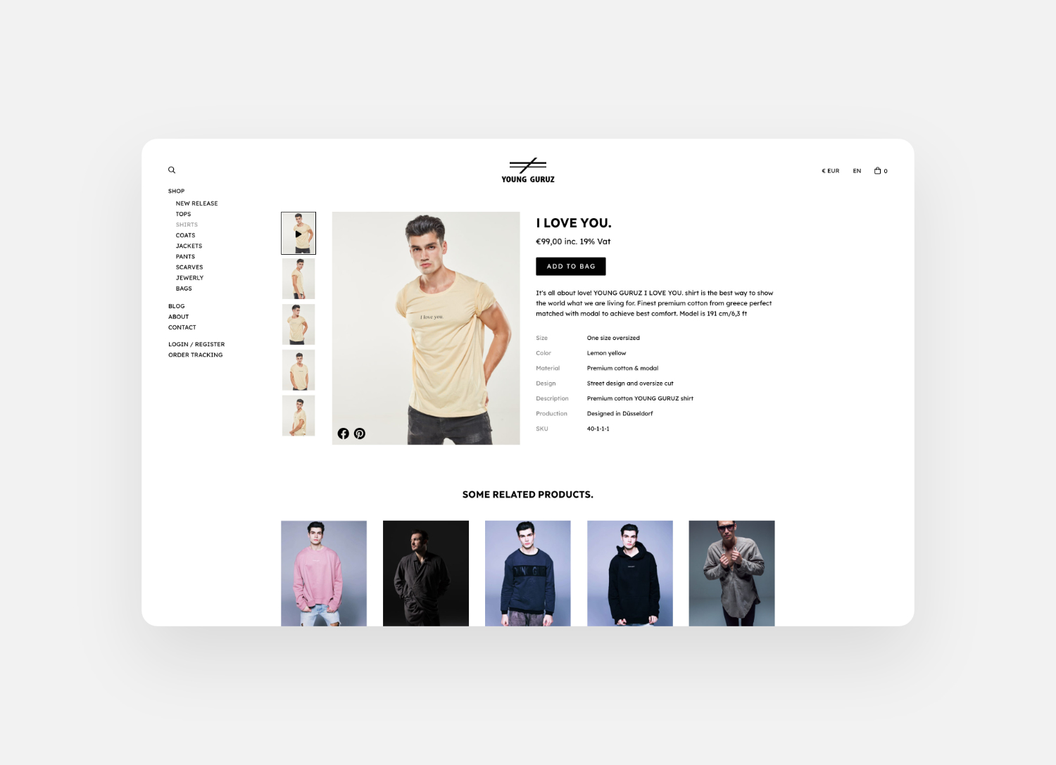 Building minimalist online shopping experience